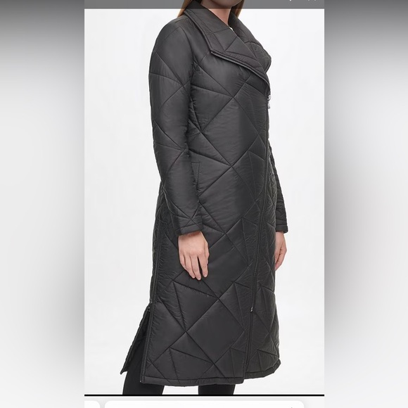 Karl Lagerfeld Black Quilted Puffer Coat - Picture 11 of 11